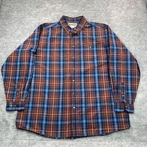Wrangler Rugged Wear Mens‎ Multicolored Plaid Long Sleeve Button Down Shirt 3XLT